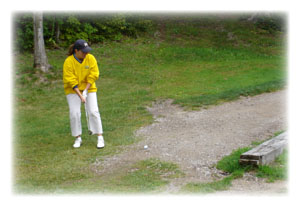 Golfing on the cart path